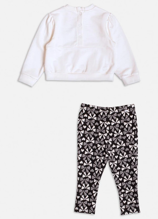 Momi - Conjunto Preto com Laços Branco 2