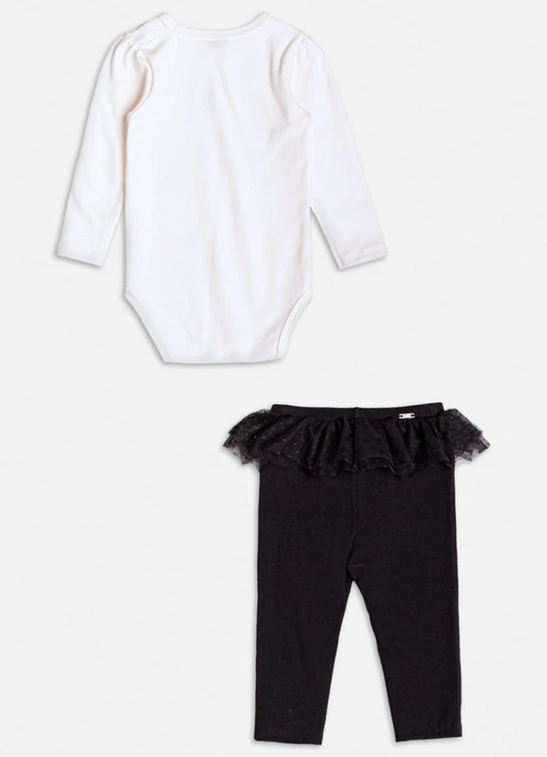 Momi - Conjunto Preto com Laços e Tule Branco 2