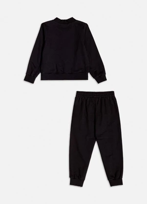 Momi - Conjunto Preto com Paetê de Moletom Preto - MOMI