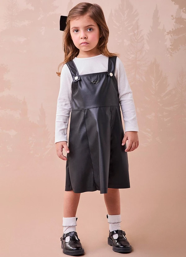 Momi - Conjunto Preto Fake Leather Branco 3