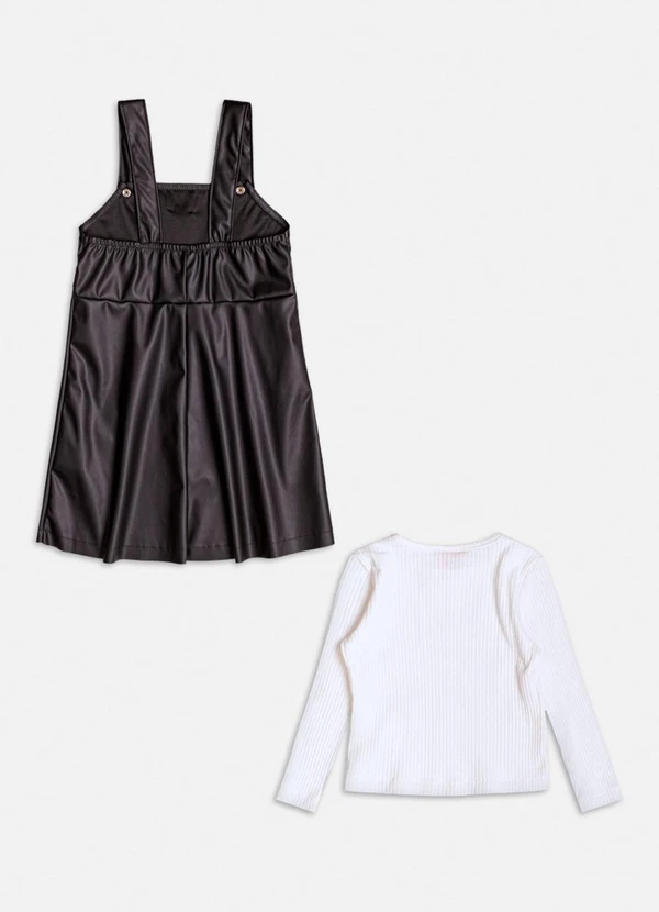 Momi - Conjunto Preto Fake Leather Branco 5