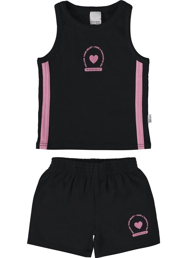 Malwee Kids - Conjunto Preto Follow Your Heart