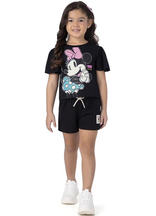 Malwee Kids - Conjunto Preto Minnie® em Moletinho Menina