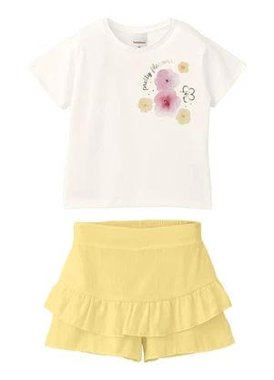 Carinhoso - Conjunto Pretty Flowers com Foil Off White - CARINHOSO