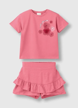 Carinhoso - Conjunto Pretty Flowers com Foil Rosa - CARINHOSO