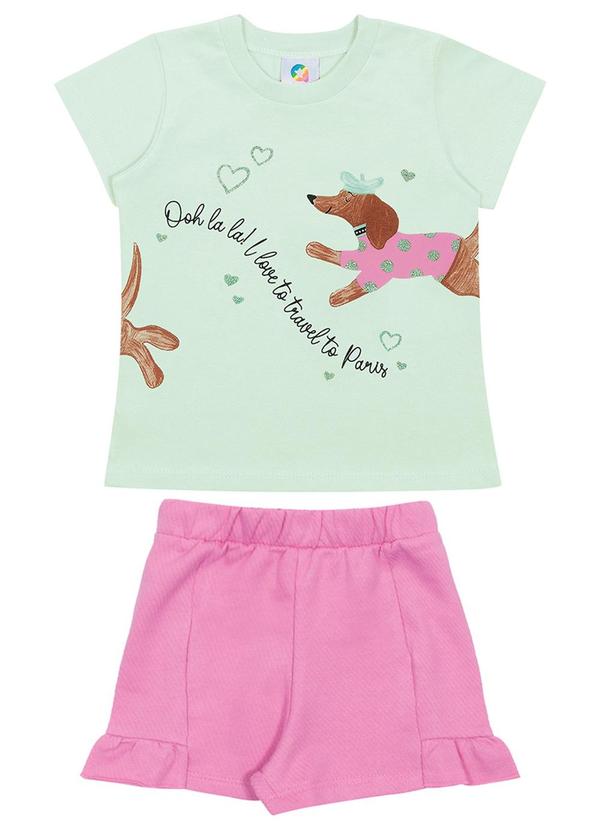 Alenice - Conjunto Puppy In Paris Meninas Verde 1