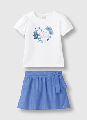 Carinhoso - Conjunto Pure Charm com Bordado Branco - CARINHOSO