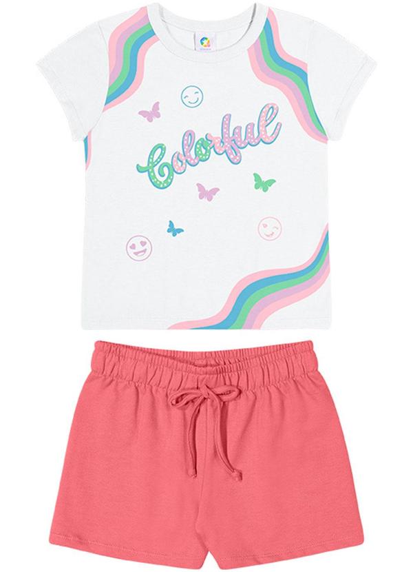 Alenice - Conjunto Rainbow Menina Branco