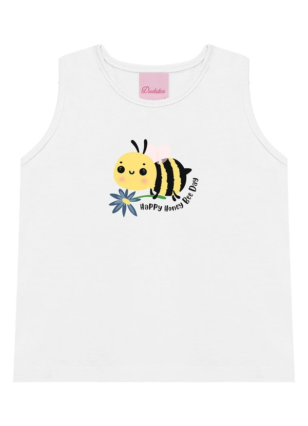 Duduka - Conjunto Regata Abelha e Short Flores Branco