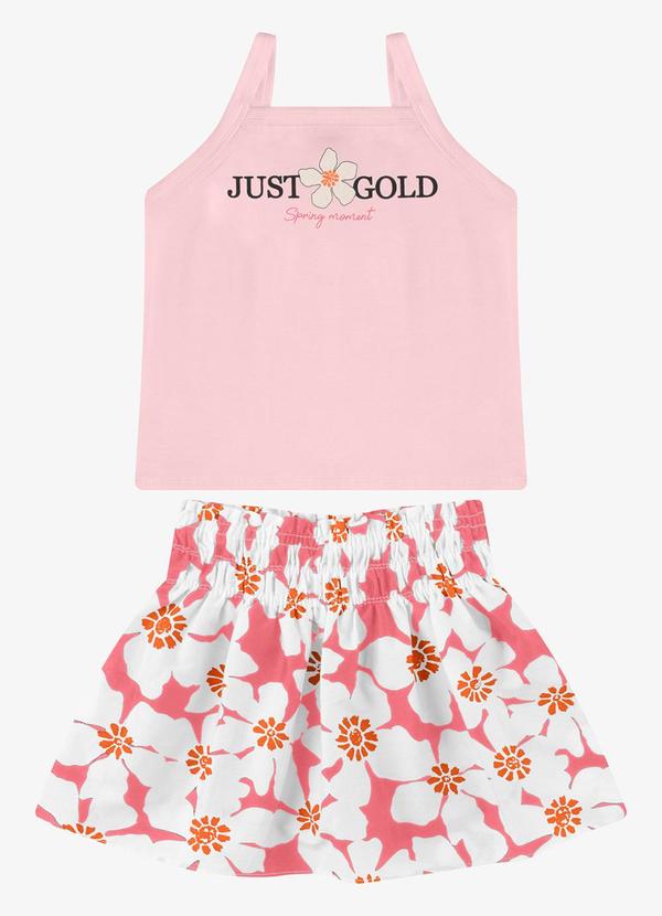 Rovi Kids - Conjunto Regata com Saia Rosa