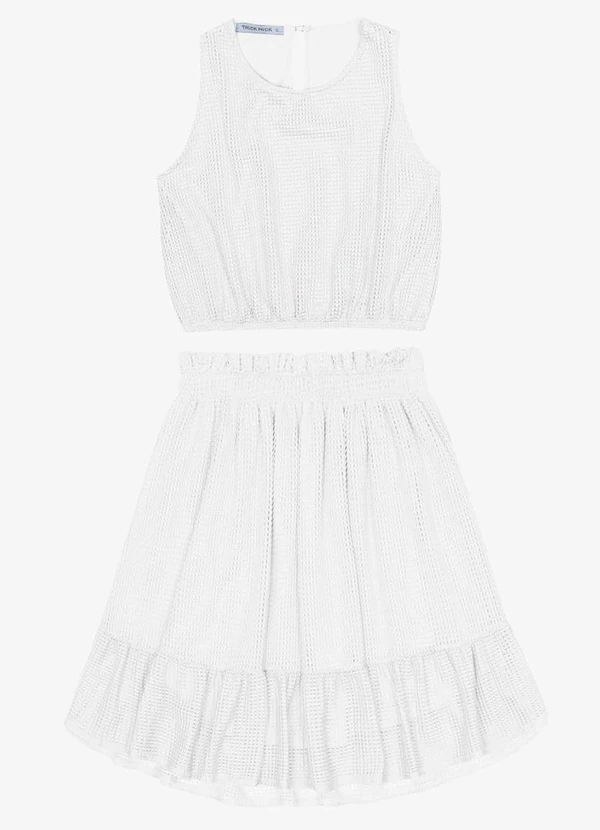 Trick Nick - Conjunto Regata com Saia Screen Shiny Branco