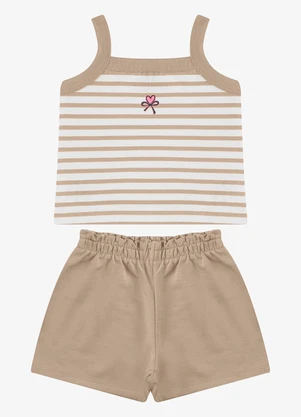 Rovi Kids - Conjunto Regata com Shorts Cotton Marrom - ROVI KIDS