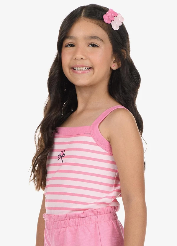 Rovi Kids - Conjunto Regata com Shorts Cotton Rosa 4