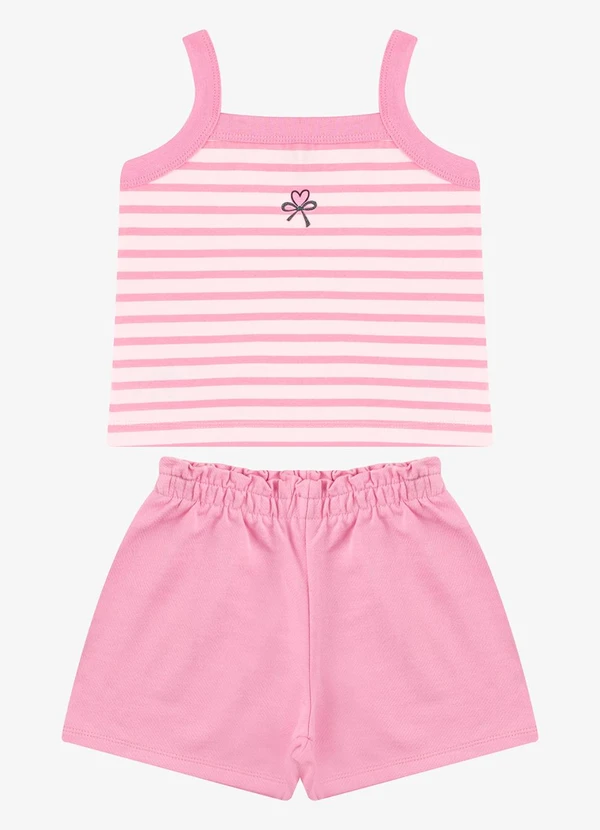 Rovi Kids - Conjunto Regata com Shorts Cotton Rosa 6