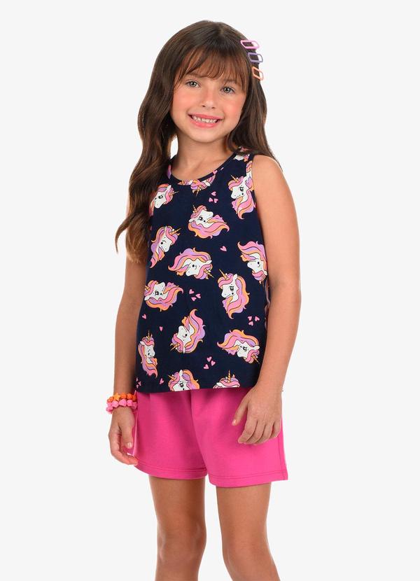 Rovi Kids - Conjunto Regata com Shorts Feminino Azul