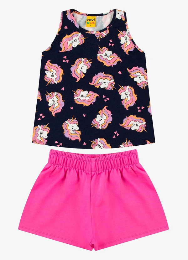 Rovi Kids - Conjunto Regata com Shorts Feminino Azul 6