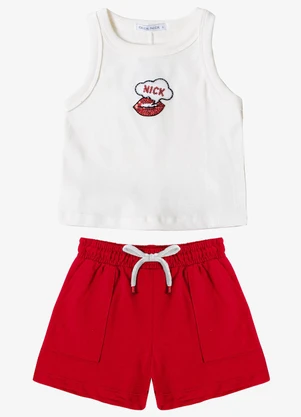 Trick Nick - Conjunto Regata com Shorts Infantil Bege - TRICK NICK