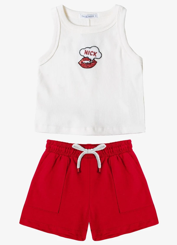 Trick Nick - Conjunto Regata com Shorts Infantil Bege