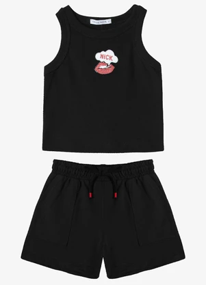 Trick Nick - Conjunto Regata com Shorts Infantil Preto - TRICK NICK