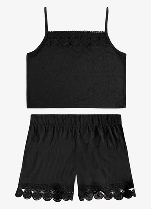 Rovi Kids - Conjunto Regata com Shorts Infantil Preto - ROVI KIDS
