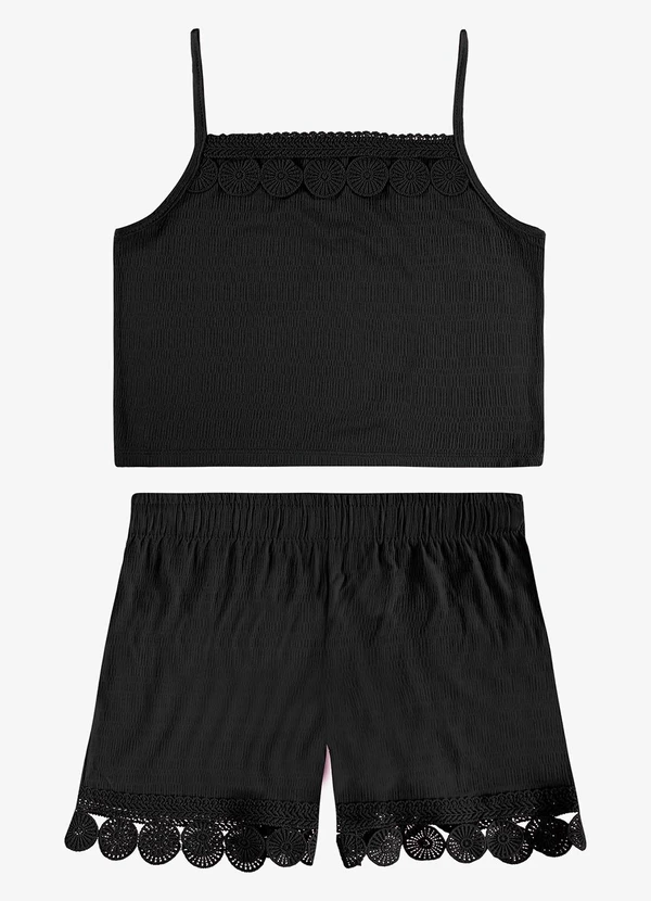 Rovi Kids - Conjunto Regata com Shorts Infantil Preto