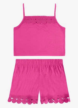 Rovi Kids - Conjunto Regata com Shorts Infantil Rosa - ROVI KIDS