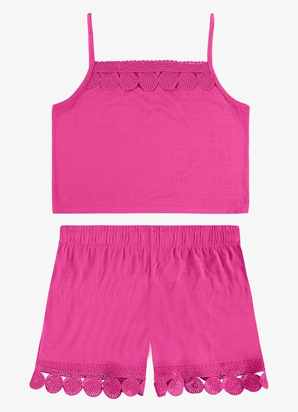 Rovi Kids - Conjunto Regata com Shorts Infantil Rosa