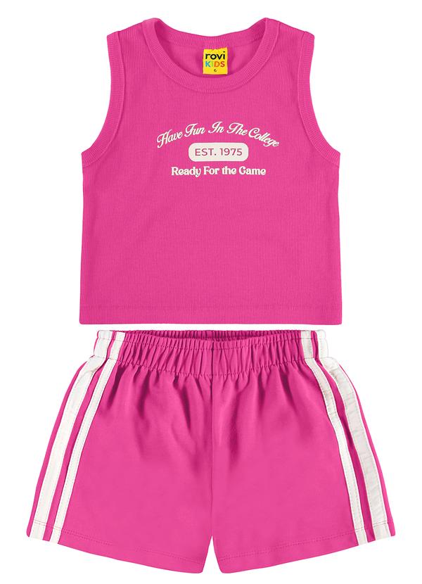 Rovi Kids - Conjunto Regata com Shorts Ribana 2x1 Rosa 1