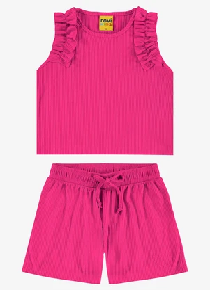 Rovi Kids - Conjunto Regata com Shorts Rosa - ROVI KIDS