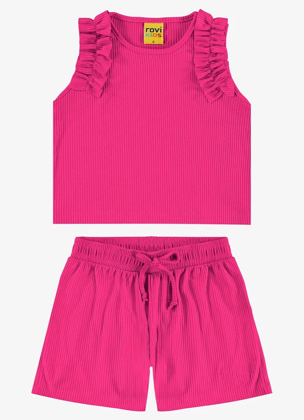 Rovi Kids - Conjunto Regata com Shorts Rosa