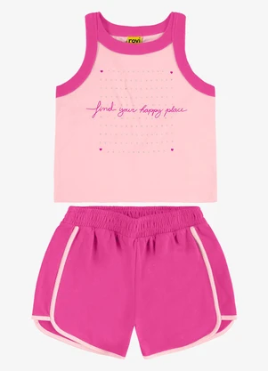 Rovi Kids - Conjunto Regata com Shorts Rosa - ROVI KIDS