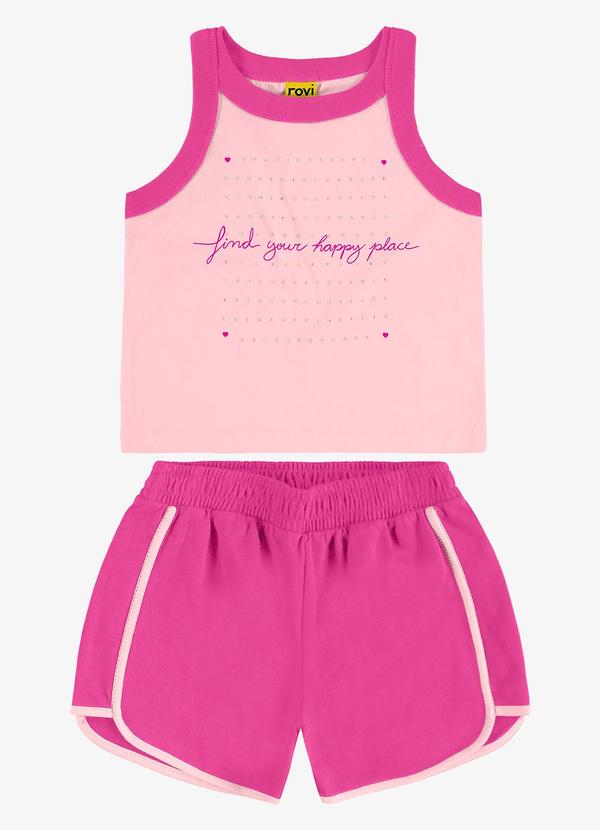 Rovi Kids - Conjunto Regata com Shorts Rosa