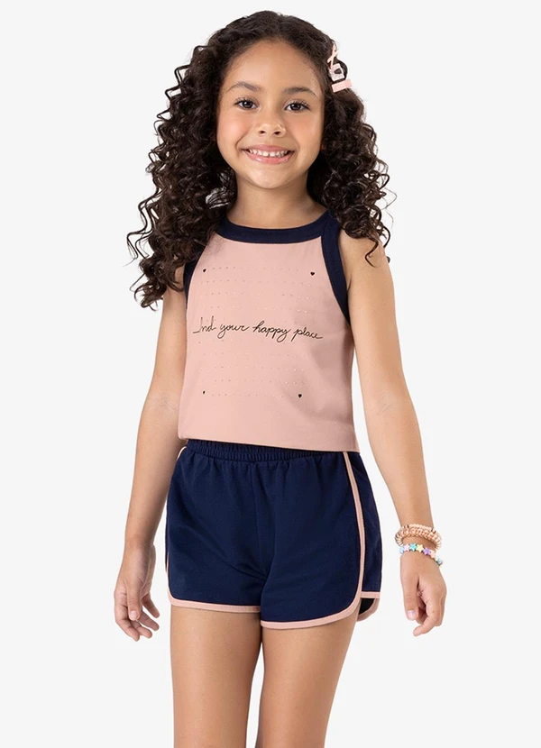 Rovi Kids - Conjunto Regata com Shorts Rosa