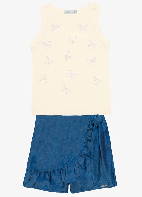 Conjunto Regata com Shorts Saia Azul - Trick Nick