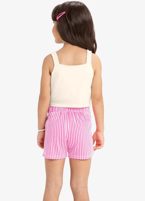 Rovi Kids - Conjunto Regata com Shorts Saia Bege 2