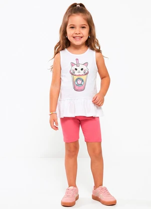 Sweet Lemon - Conjunto Regata com Silk e Ciclista Branco - SWEET LEMON
