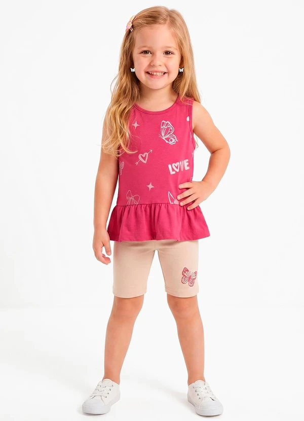 Sweet Lemon - Conjunto Regata com Silk e Ciclista Rosa