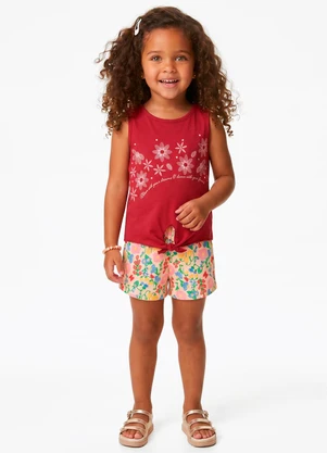 Sweet Lemon - Conjunto Regata com Silk e Shorts Vermelho - SWEET LEMON