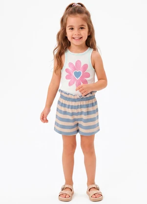 Sweet Lemon - Conjunto Regata com Silk Shorts Bege - SWEET LEMON