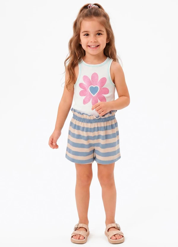Sweet Lemon - Conjunto Regata com Silk Shorts Bege