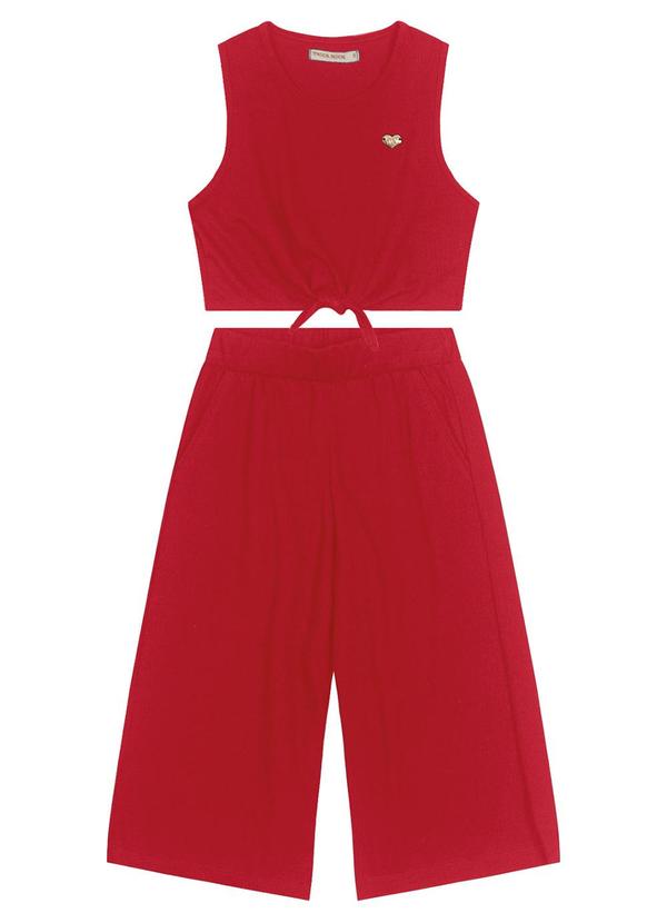 Trick Nick - Conjunto Regata Cropped com Pantacourt Vermelho