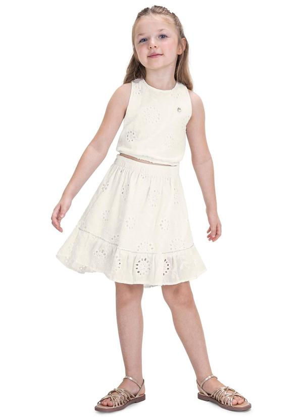 Trick Nick - Conjunto Regata Cropped com Saia Bege