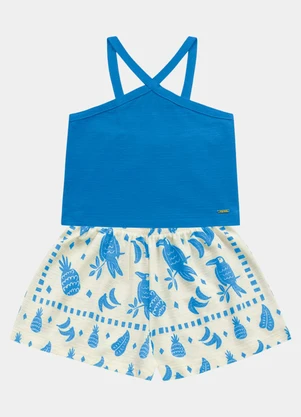 Fakini Kids - Conjunto Regata Cropped e Short Azul - FAKINI KIDS