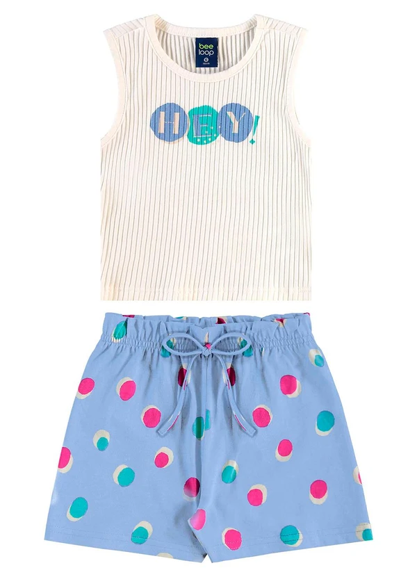 Bee Loop - Conjunto Regata Cropped e Short Bege 2
