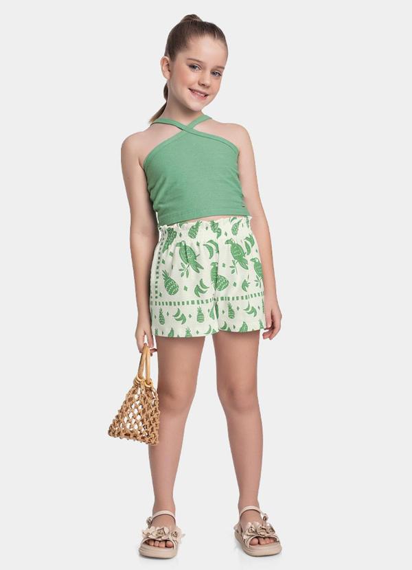 Fakini Kids - Conjunto Regata Cropped e Short Verde