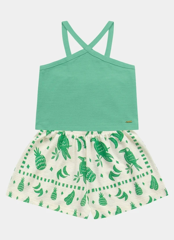 Fakini Kids - Conjunto Regata Cropped e Short Verde 5