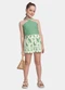 Fakini Kids - Conjunto Regata Cropped e Short Rosa - variação: Verde