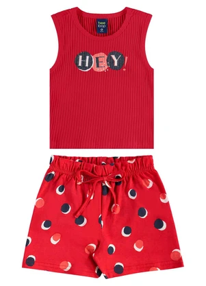 Bee Loop - Conjunto Regata Cropped e Short Vermelho - BEE LOOP