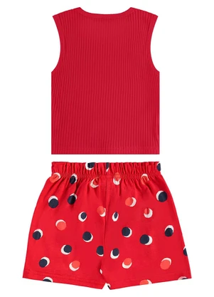Bee Loop - Conjunto Regata Cropped e Short Vermelho - BEE LOOP