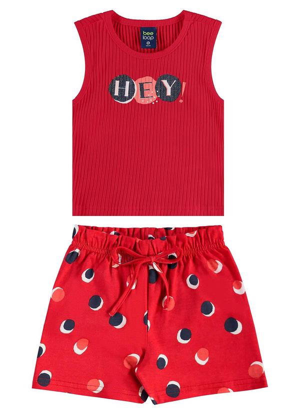 Bee Loop - Conjunto Regata Cropped e Short Vermelho